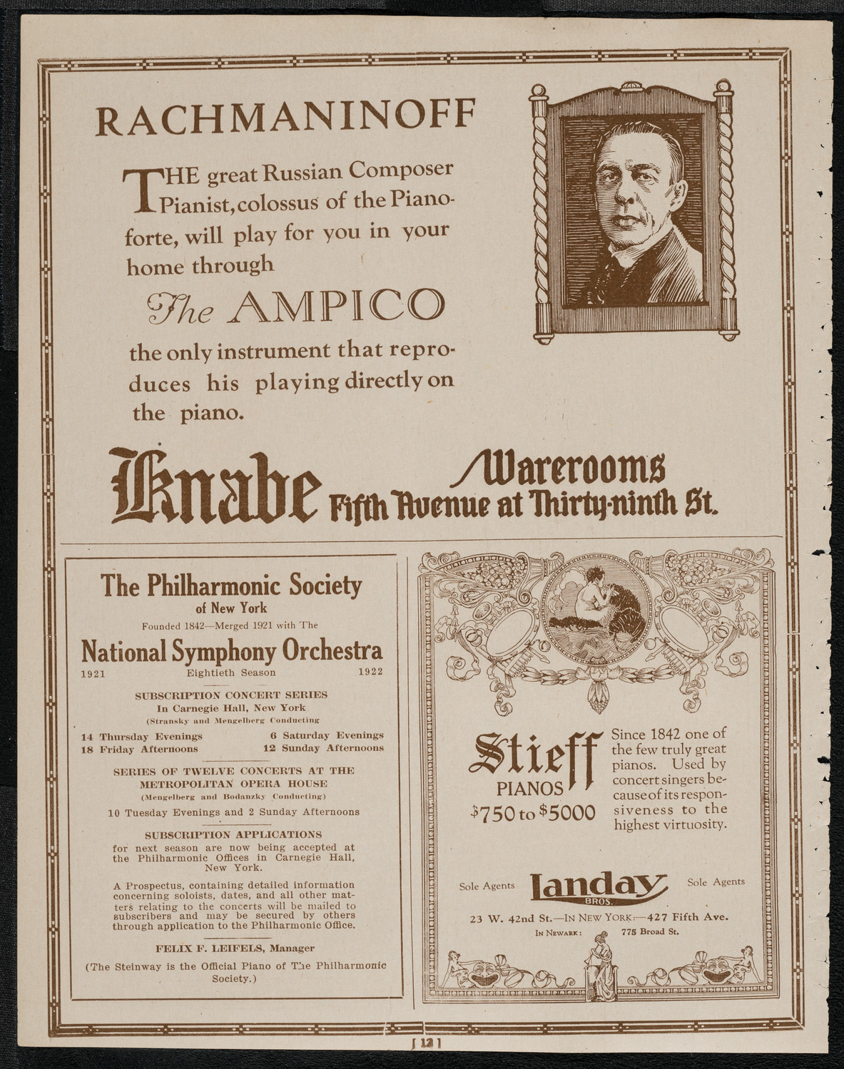 National Symphony Orchestra, April 18, 1921, program page 12