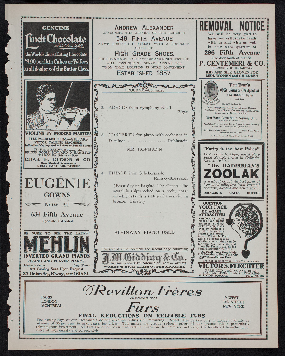 New York Symphony Orchestra: Concert in Memory of Samuel S. Sanford, February 6, 1912, program page 7