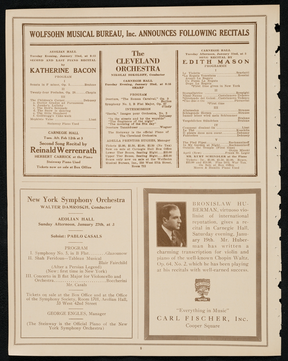 Burton Holmes Travelogue: Budapest and the New Hungary, January 20, 1924, program page 8
