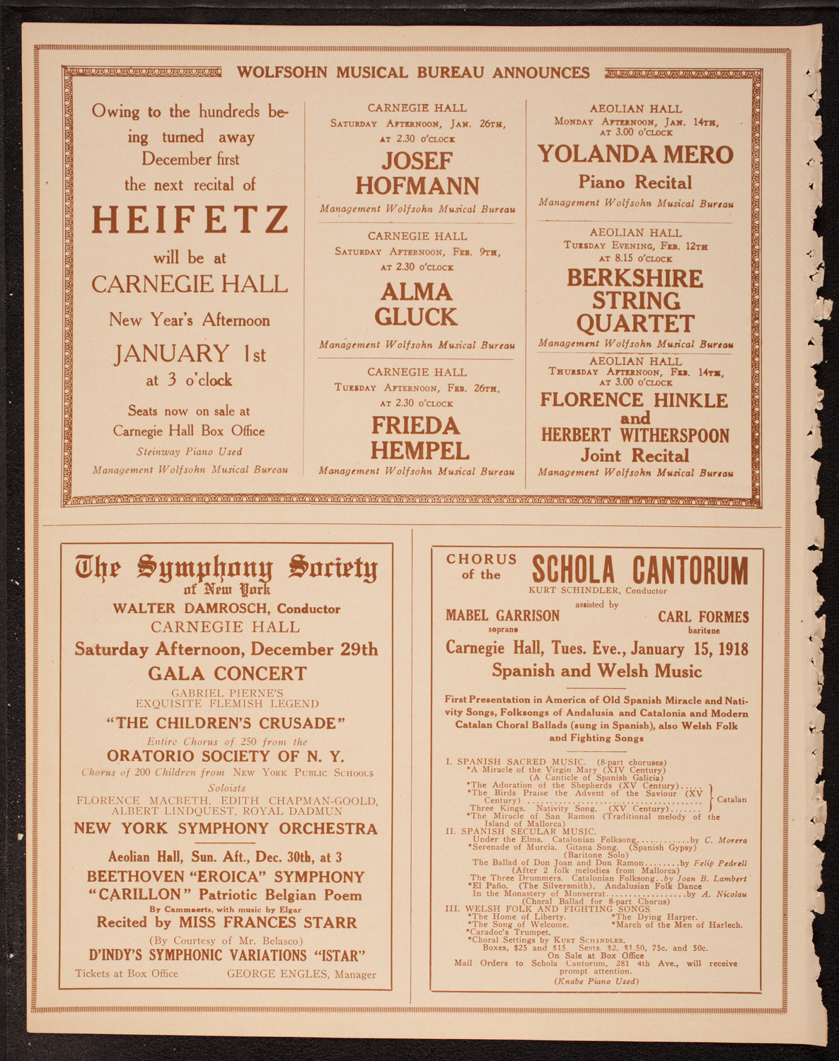 Pupils of Isadora Duncan with The Little Symphony, December 28, 1917, program page 8