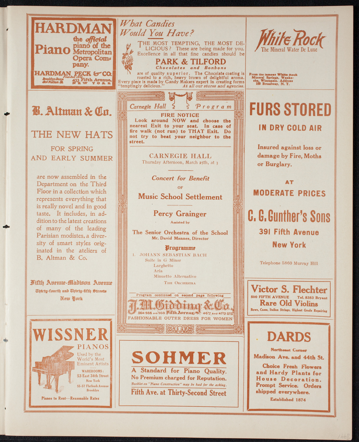 Benefit: Music School Settlement, March 25, 1915, program page 5