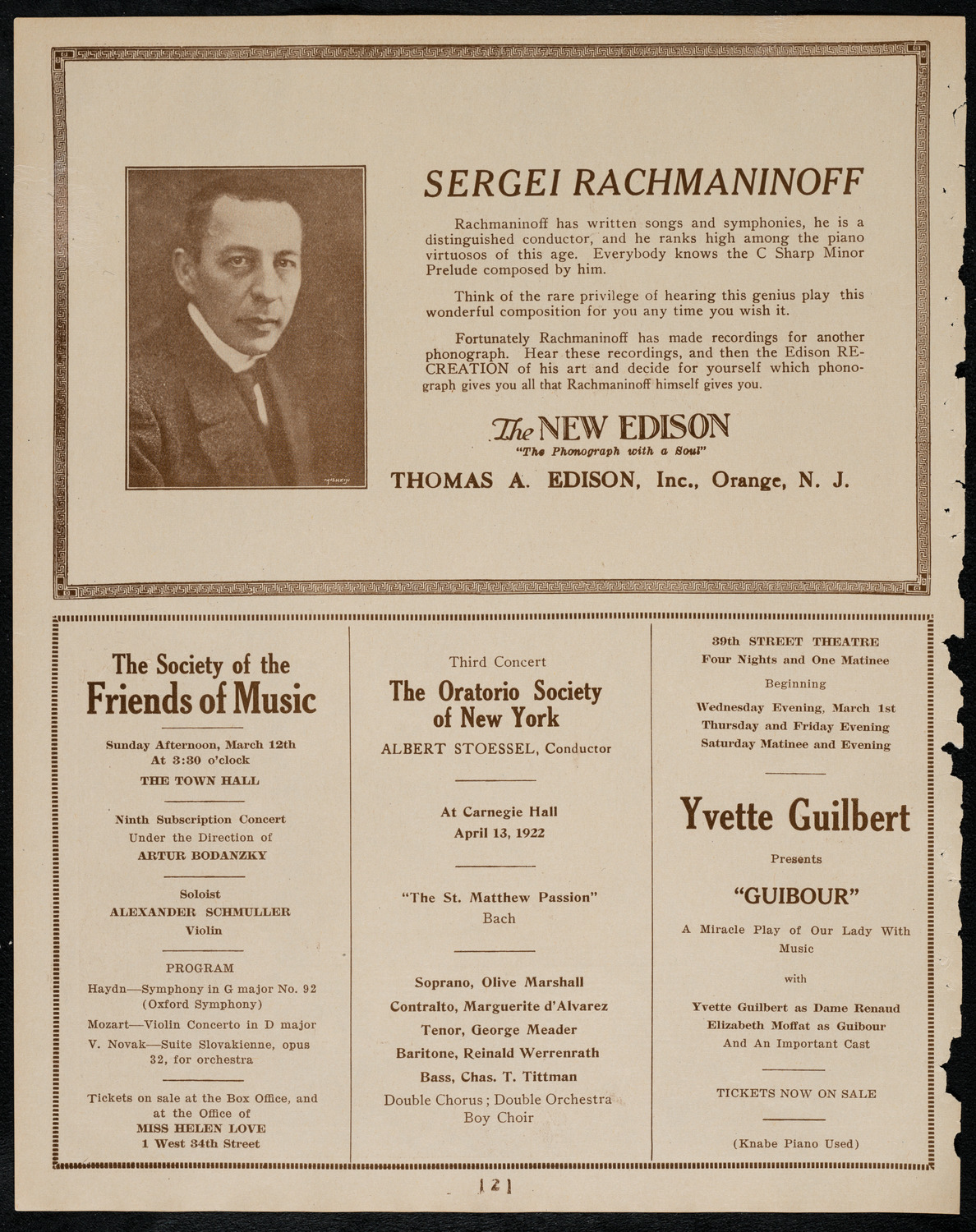 Jewish Teachers' Seminary Concert, February 26, 1922, program page 2