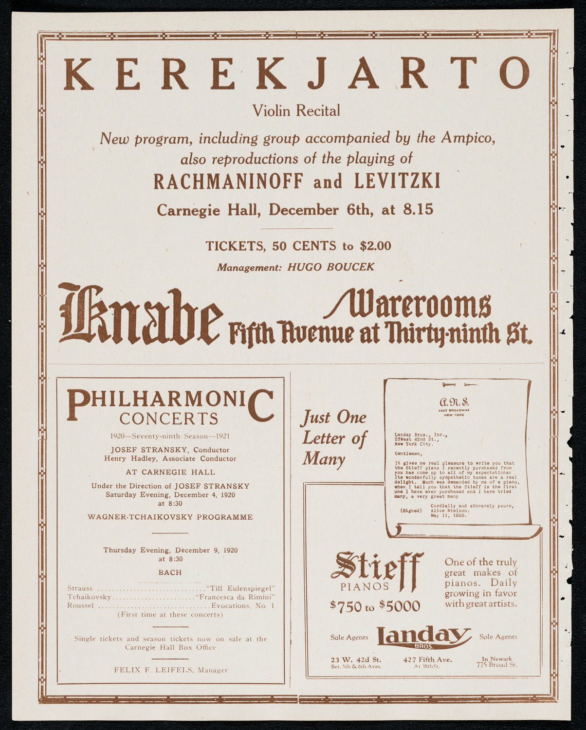 Boston Symphony Orchestra, December 4, 1920, program page 12