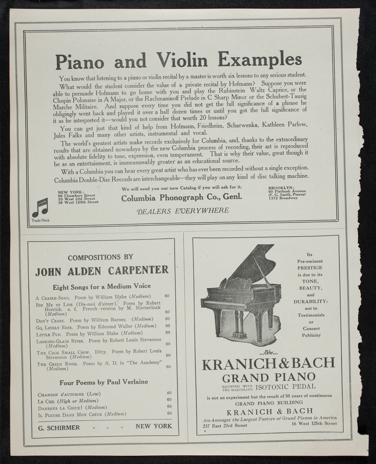 New York Philharmonic, November 22, 1912, program page 6
