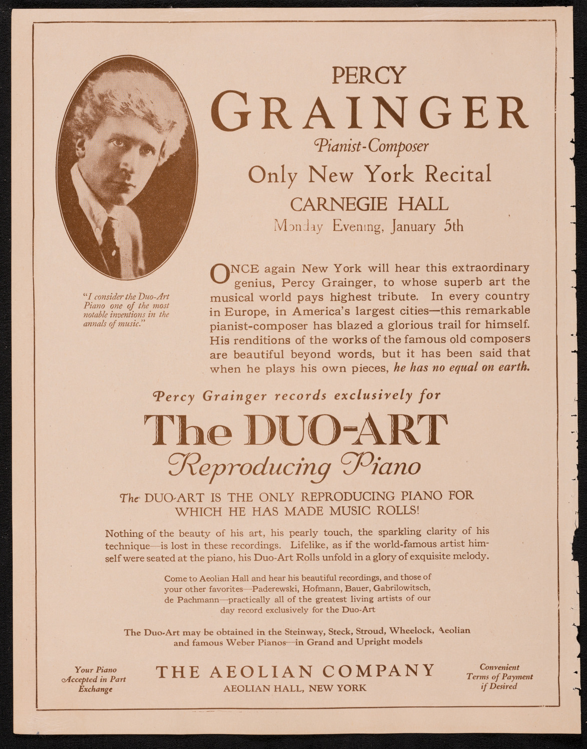 John McCormack, Tenor, January 4, 1925, program page 2