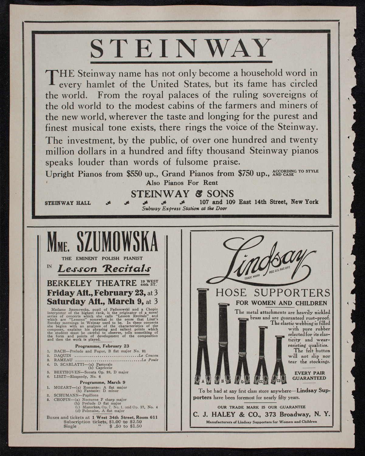 Volpe Symphony Society of New York, February 20, 1912, program page 4