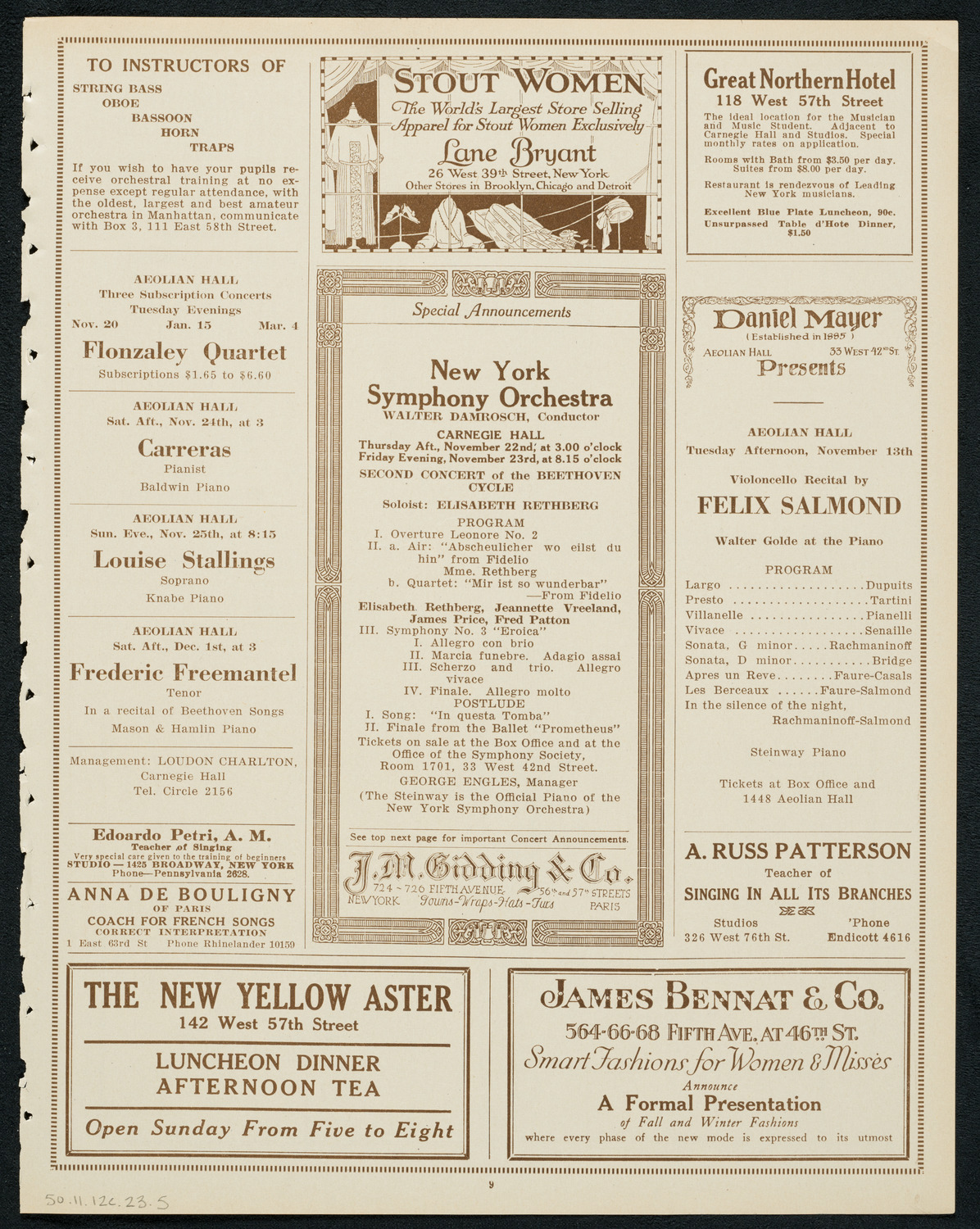 New York Philharmonic Students' Concert, November 12, 1923, program page 9