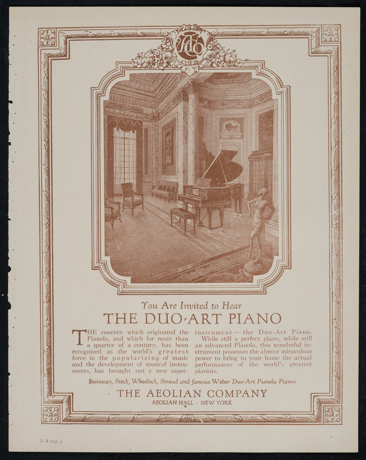 National Symphony Orchestra, February 8, 1921, program page 11