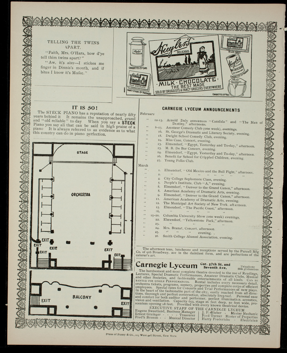 Amateur Comedy Club, February 11, 1904, program page 4