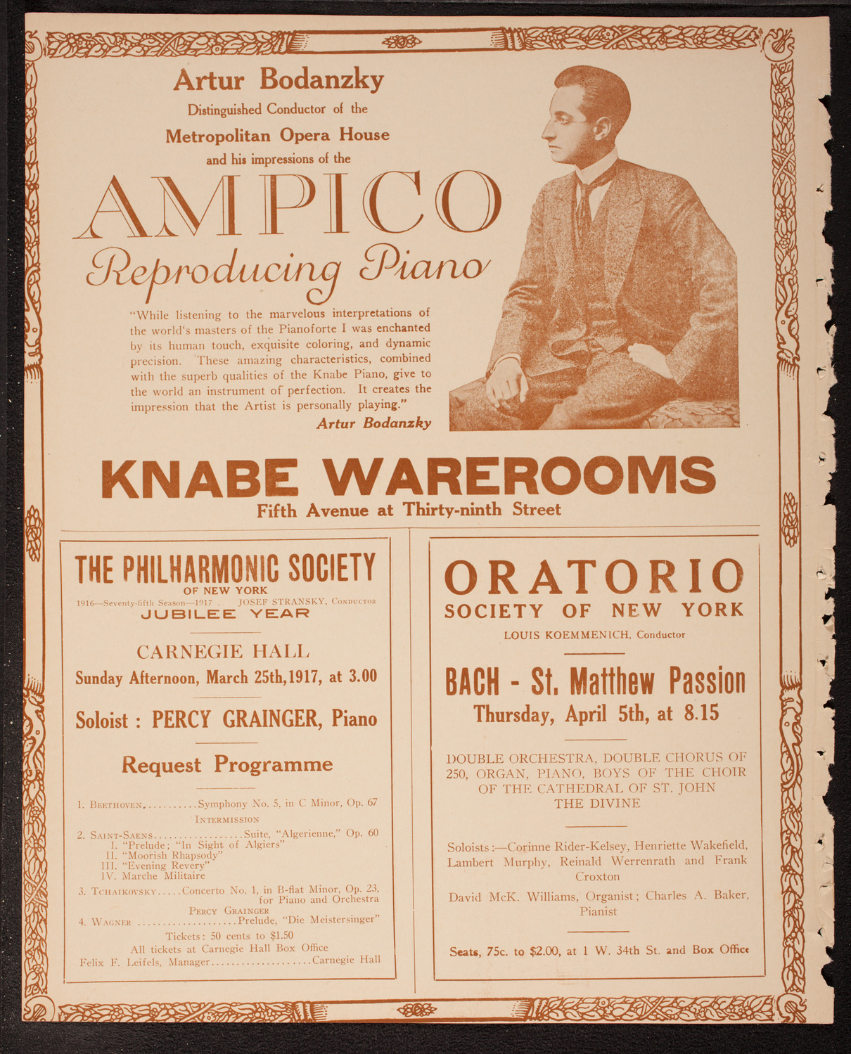 New York Philharmonic, March 22, 1917, program page 12