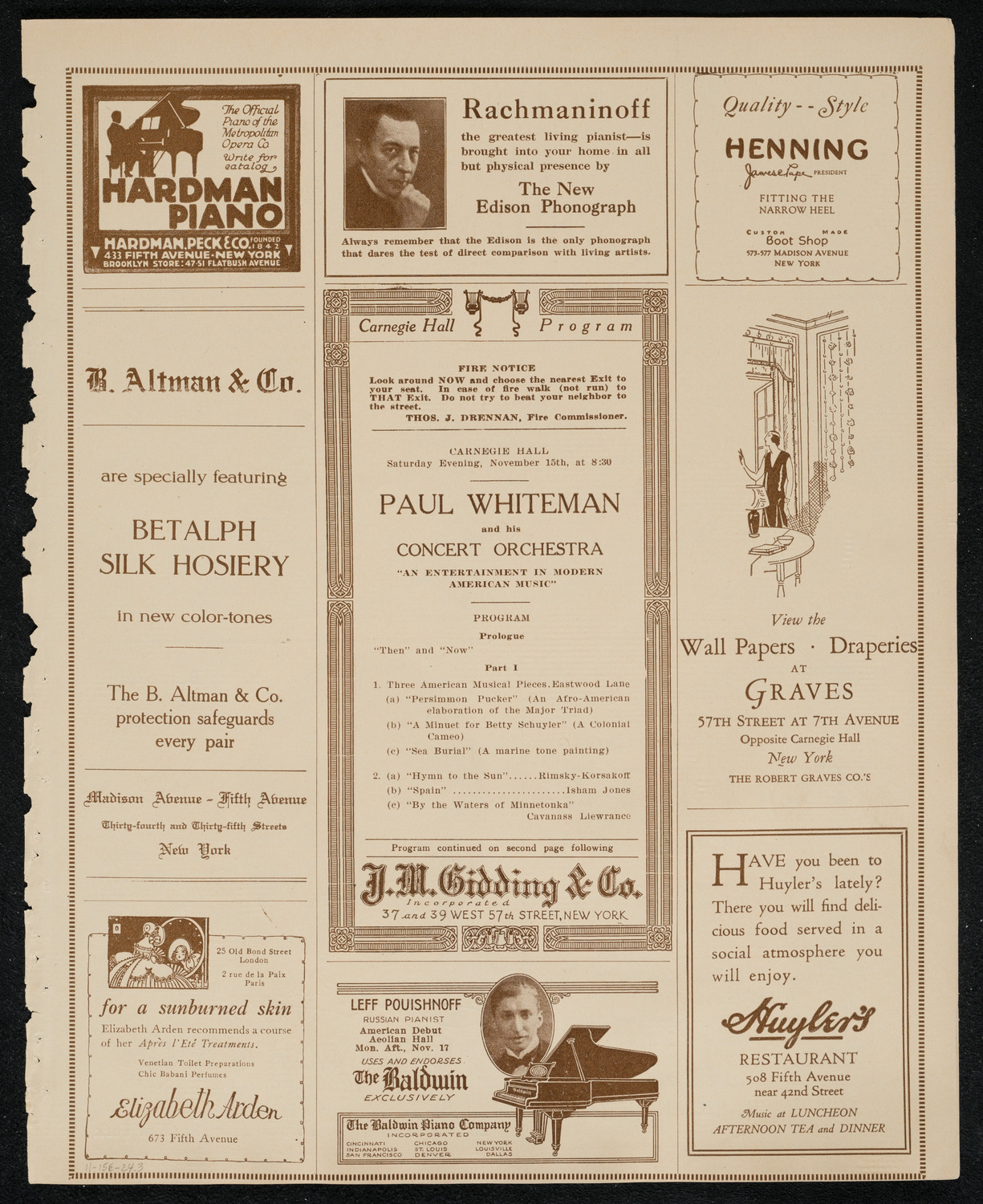 Paul Whiteman and His Orchestra, November 15, 1924, program page 5