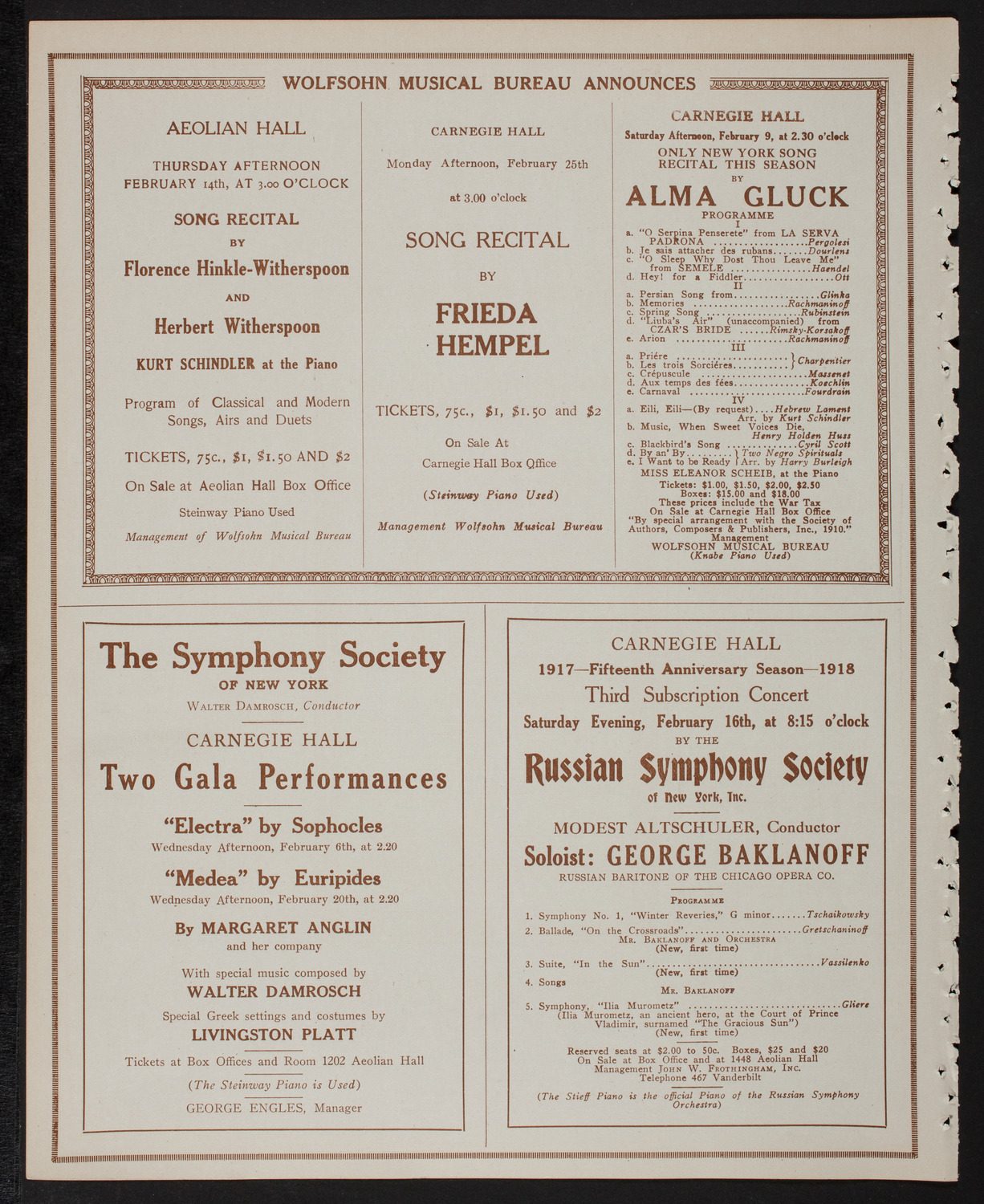 Mendelssohn Glee Club, February 5, 1918, program page 8