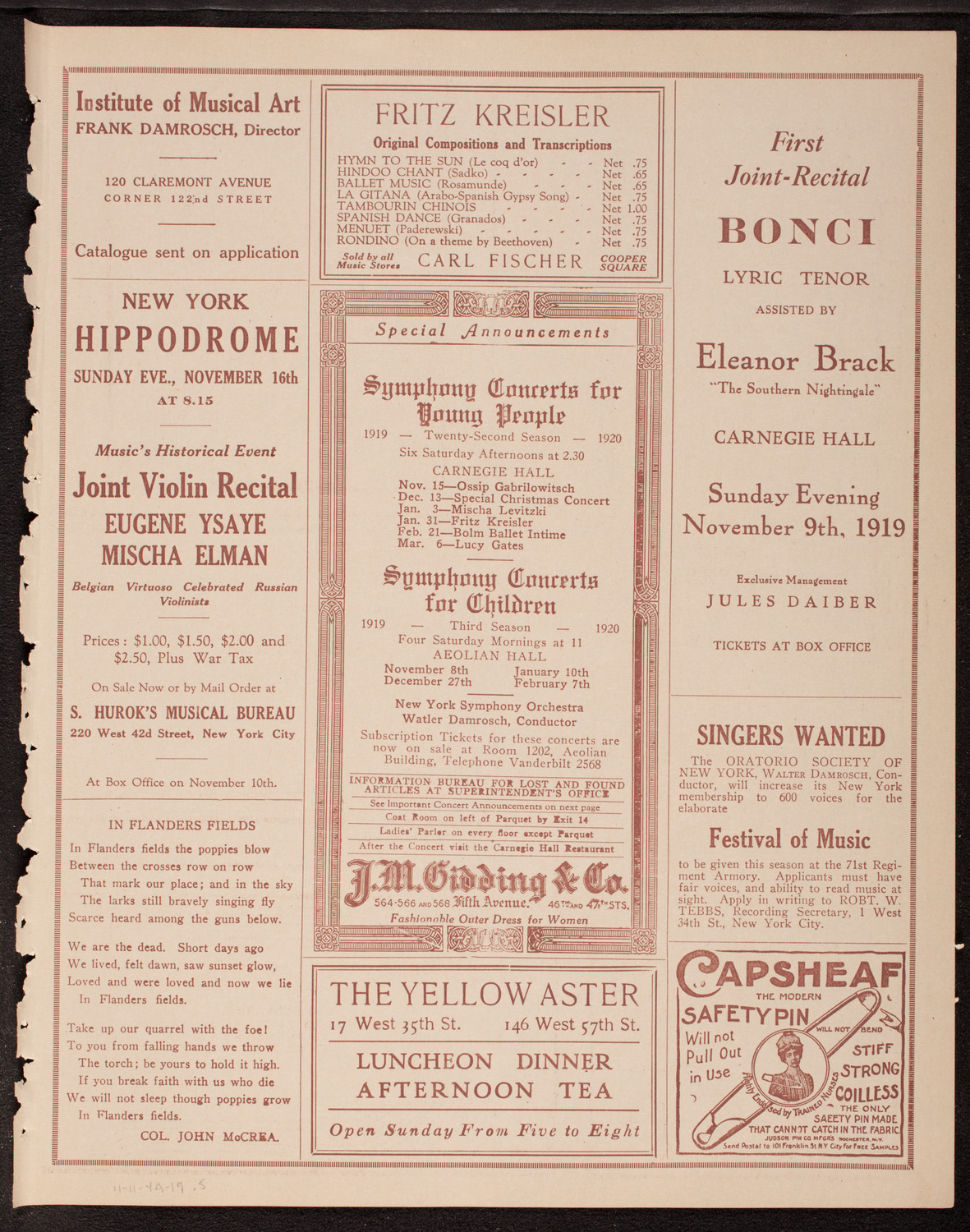 Helen Stanley, Soprano, November 4, 1919, program page 9