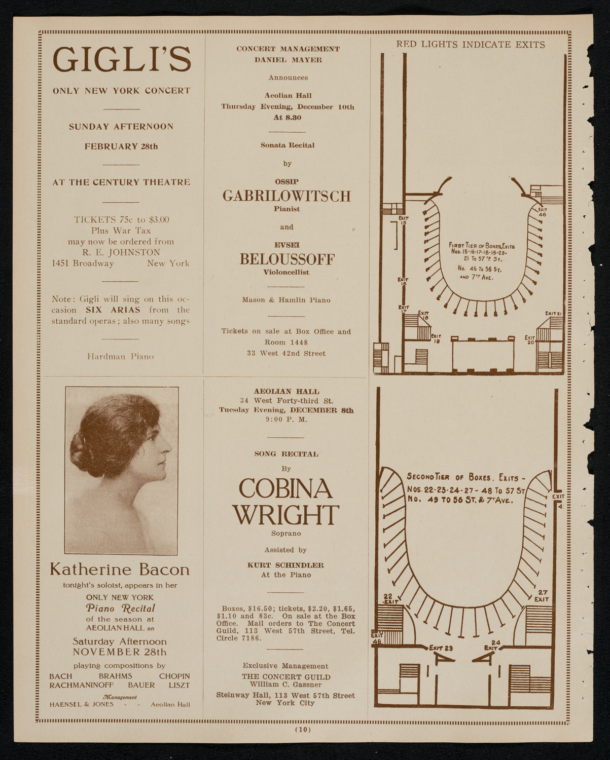 Ossip Gabrilowitsch, Piano, November 21, 1925, program page 10