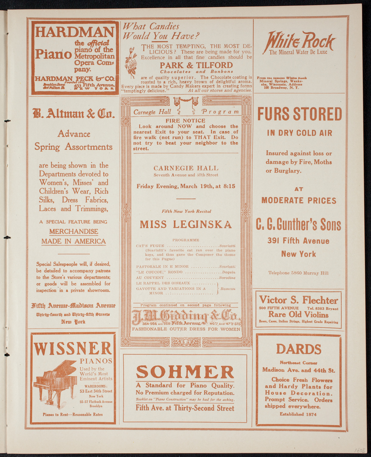 Ethel Leginska, Piano, March 19, 1915, program page 5