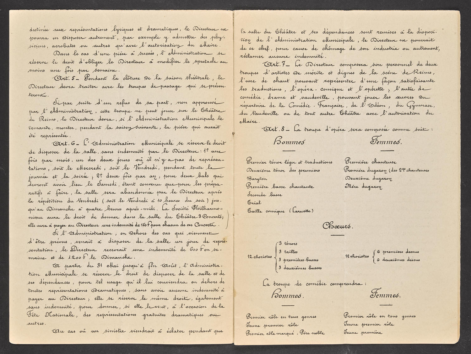 Cahier des Charges of the Theater (1891-1982), page 4 of 11