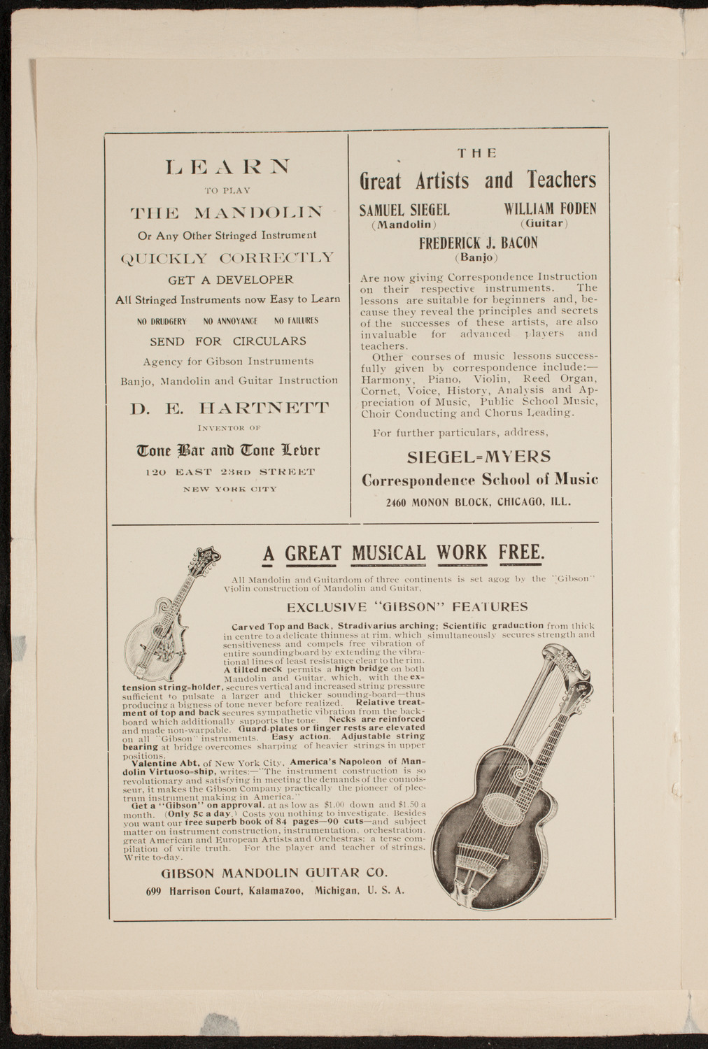 New York Plectrum Orchestra, February 23, 1912, program page 3