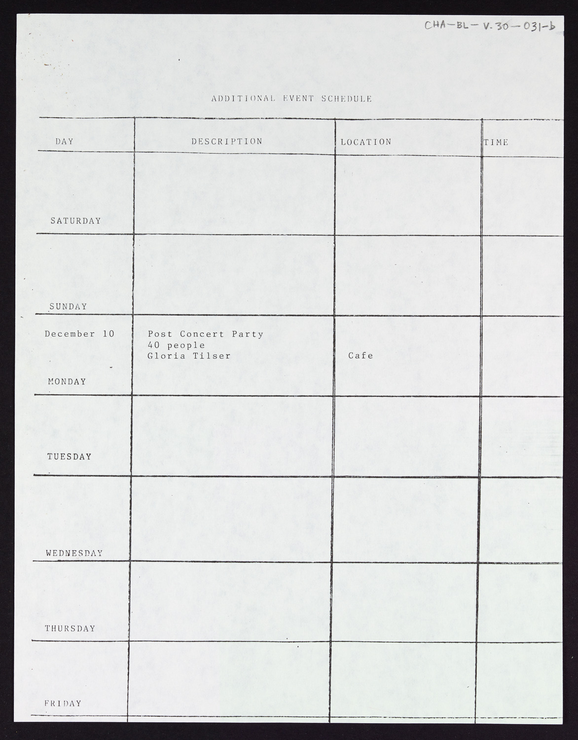 Carnegie Hall Booking Ledger, volume 30, page 31b