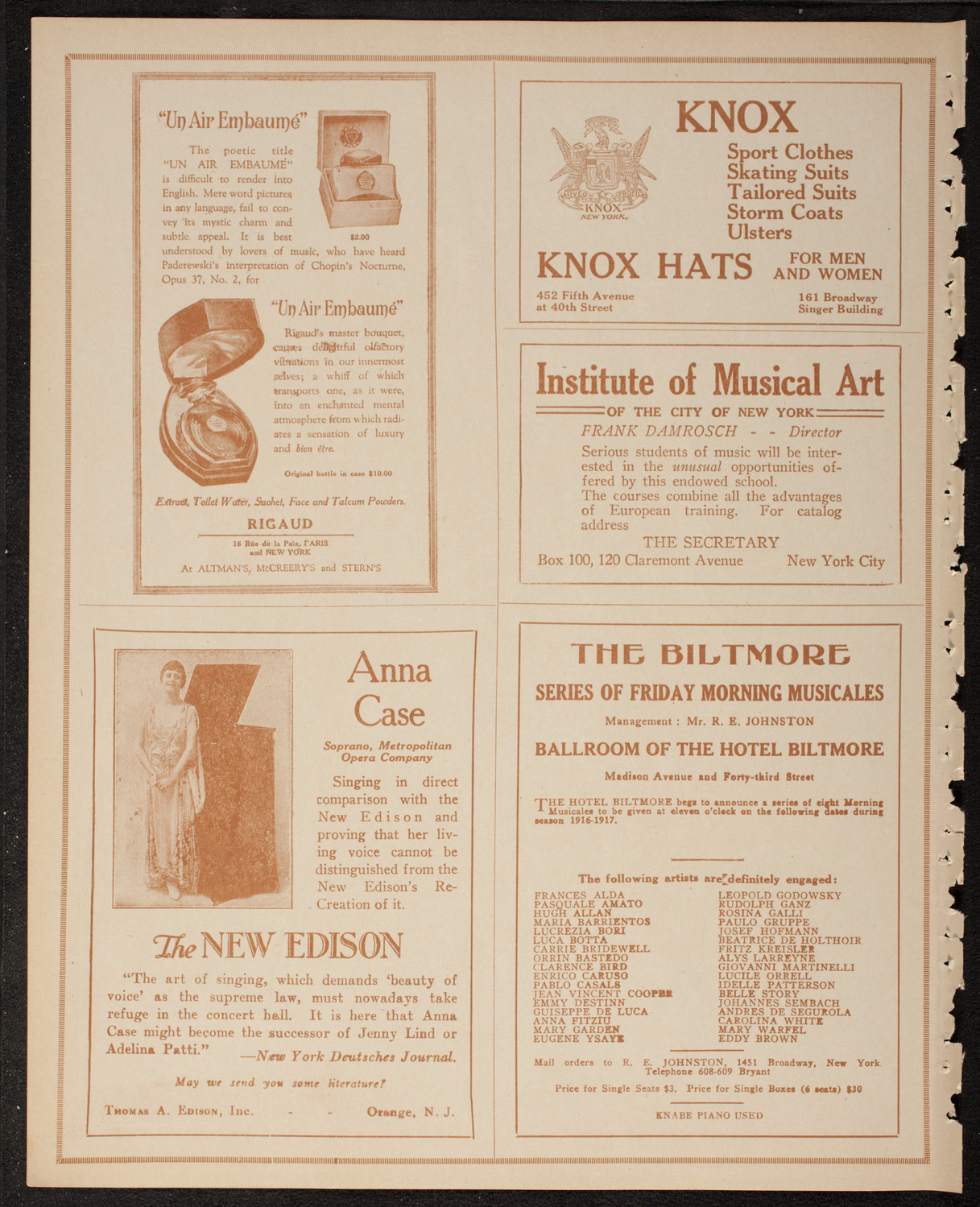 New York Philharmonic, March 1, 1917, program page 2