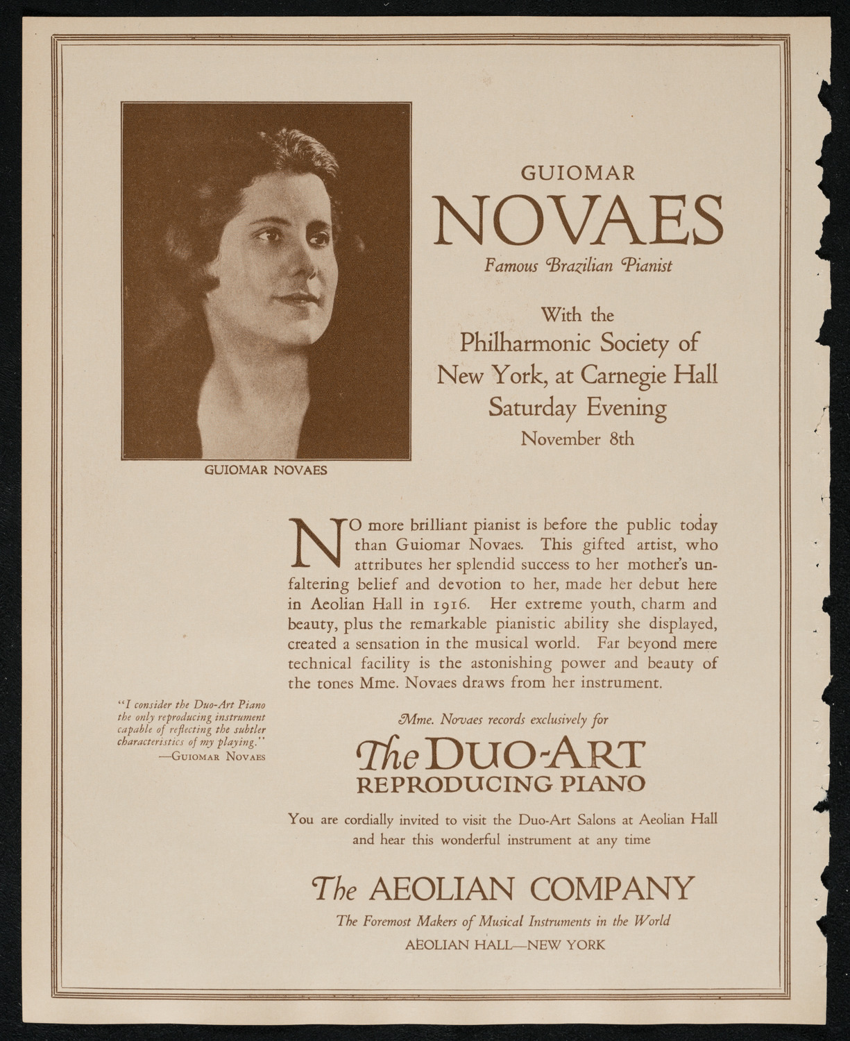 New York Philharmonic, November 8, 1924, program page 2