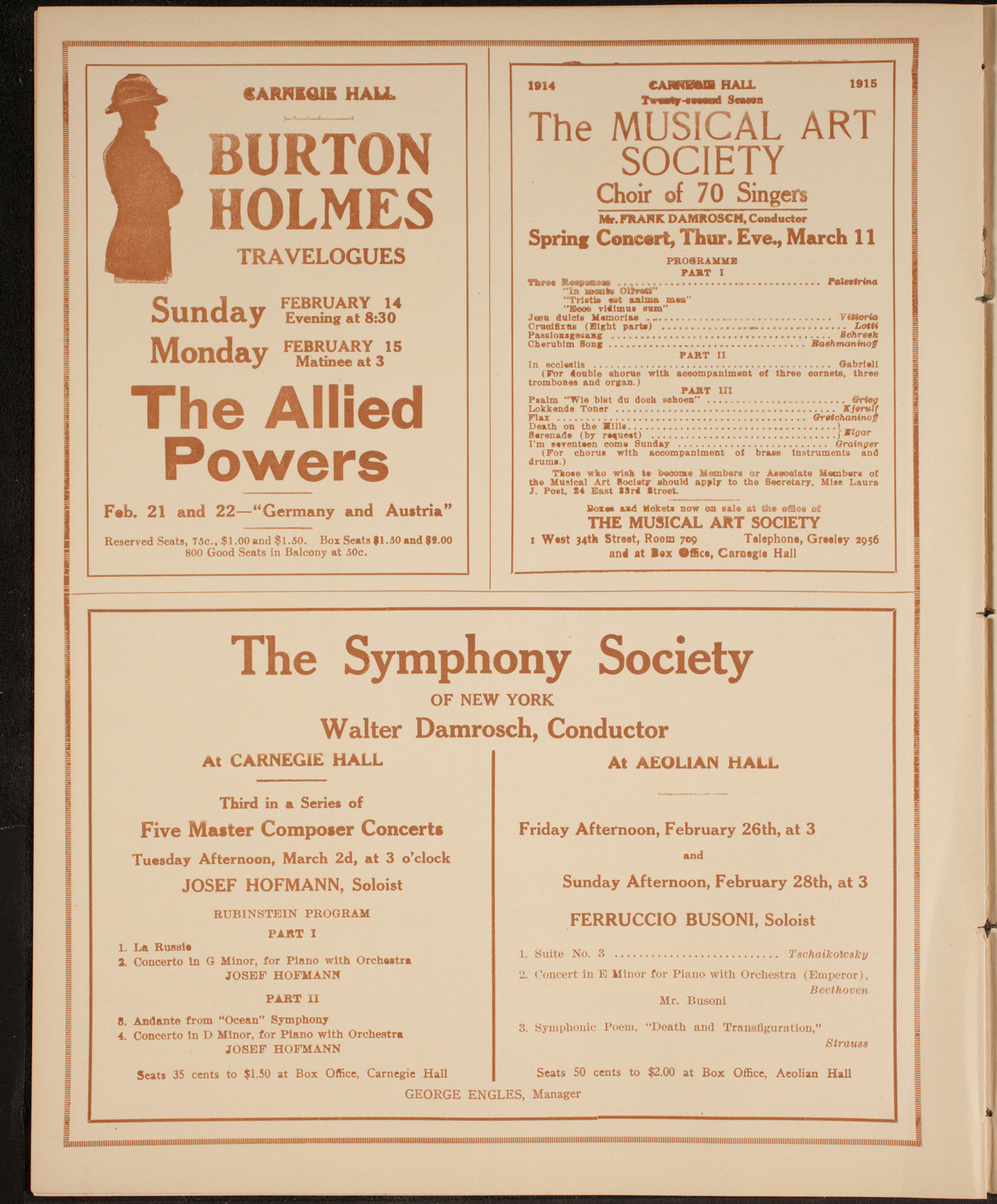 John McCormack, Tenor, February 14, 1915, program page 8