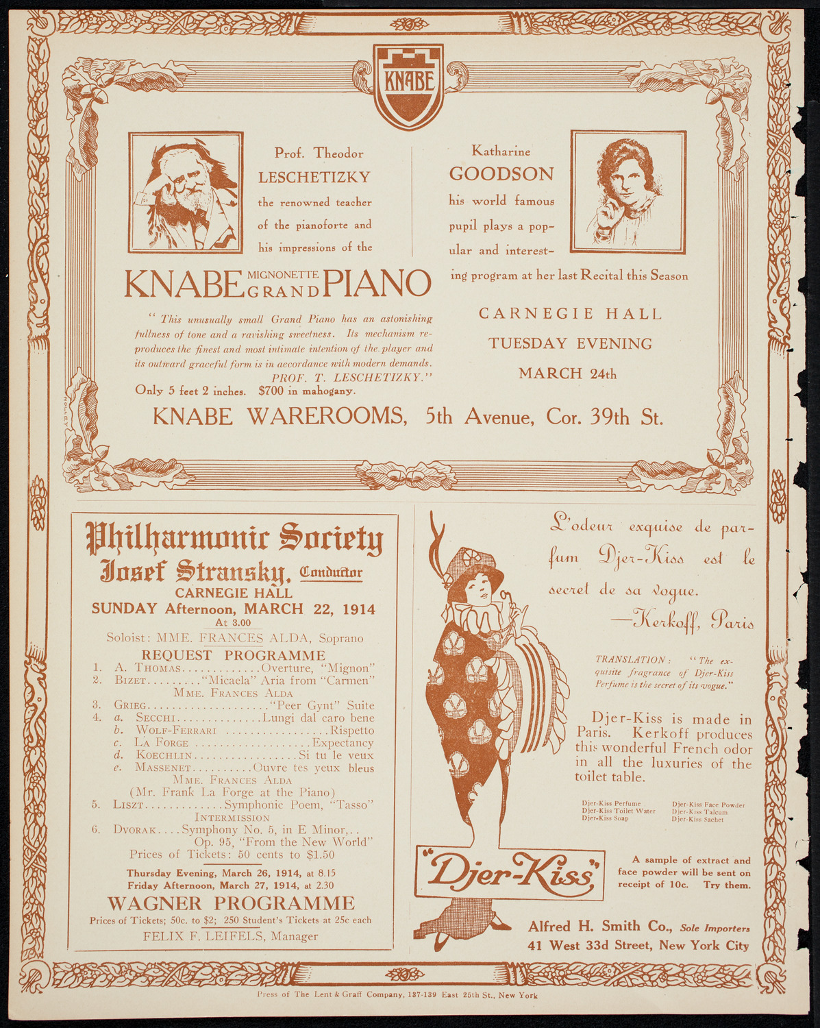 New York Philharmonic, March 13, 1914, program page 12