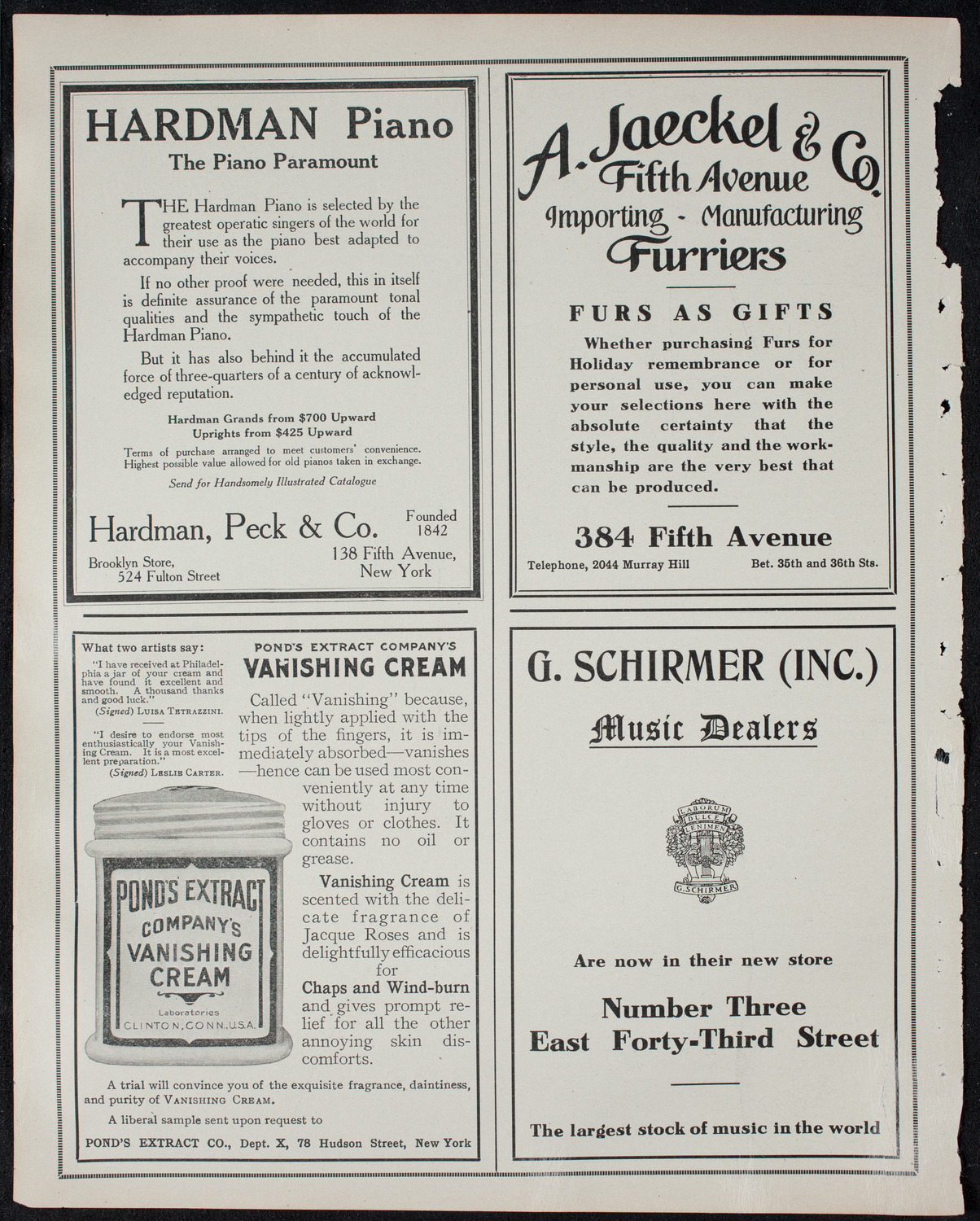 Ben Greet Players with New York Symphony Orchestra, January 2, 1911, program page 8