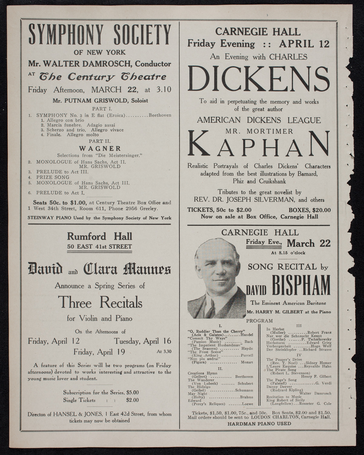 Boston Symphony Orchestra, March 21, 1912, program page 12