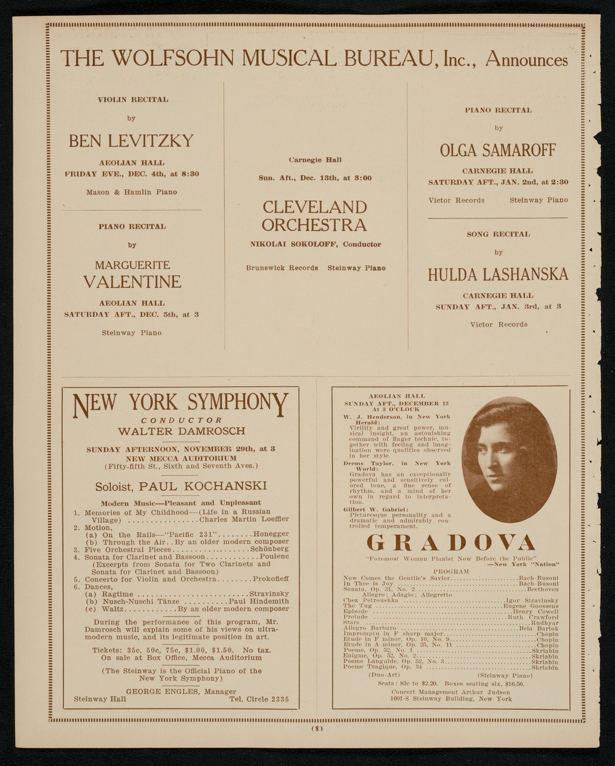 Meeting: Catholic Unity League (Lecture by E.M. Newman), November 23, 1925, program page 8