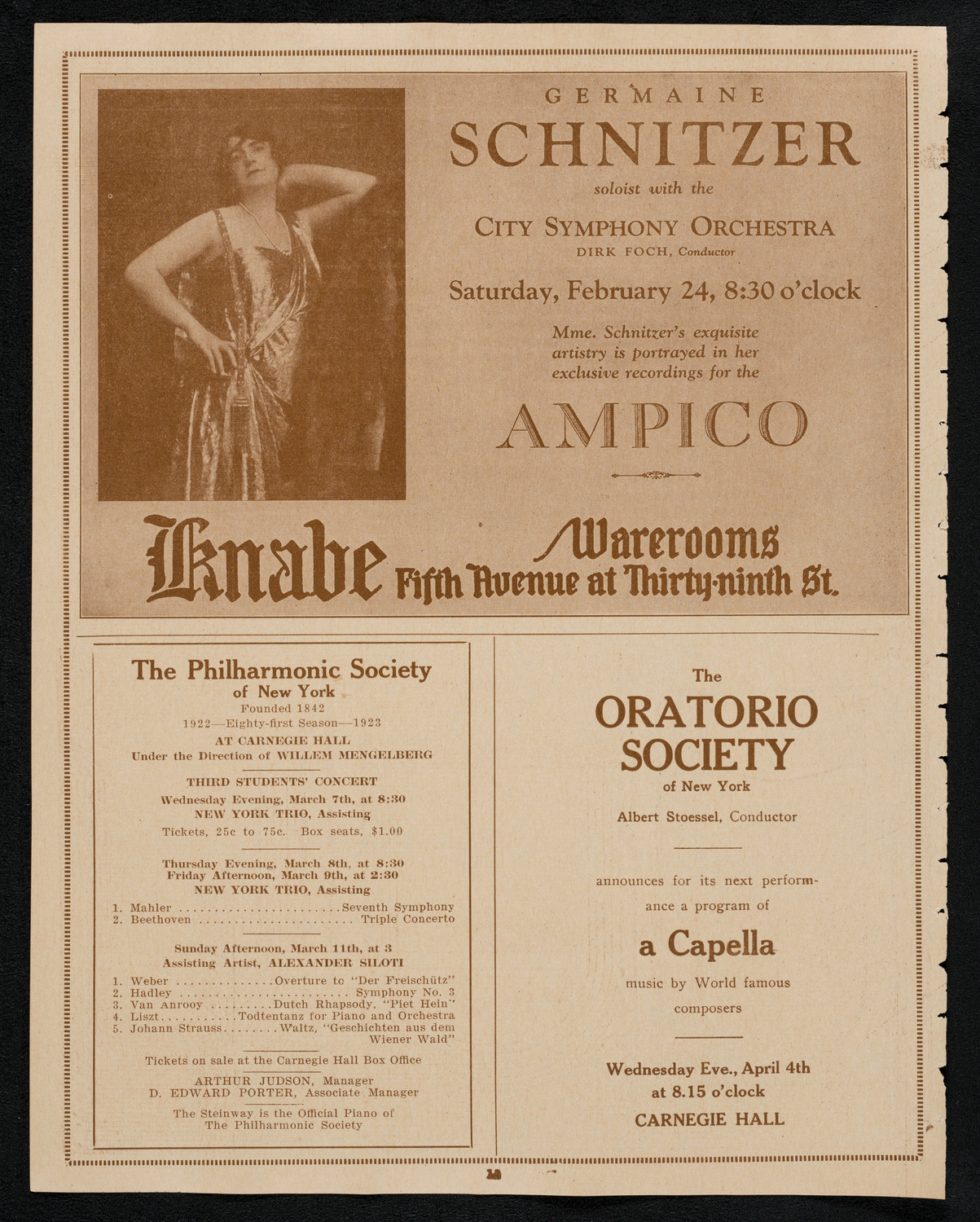 Ethel Leginska, Piano, February 20, 1923, program page 12