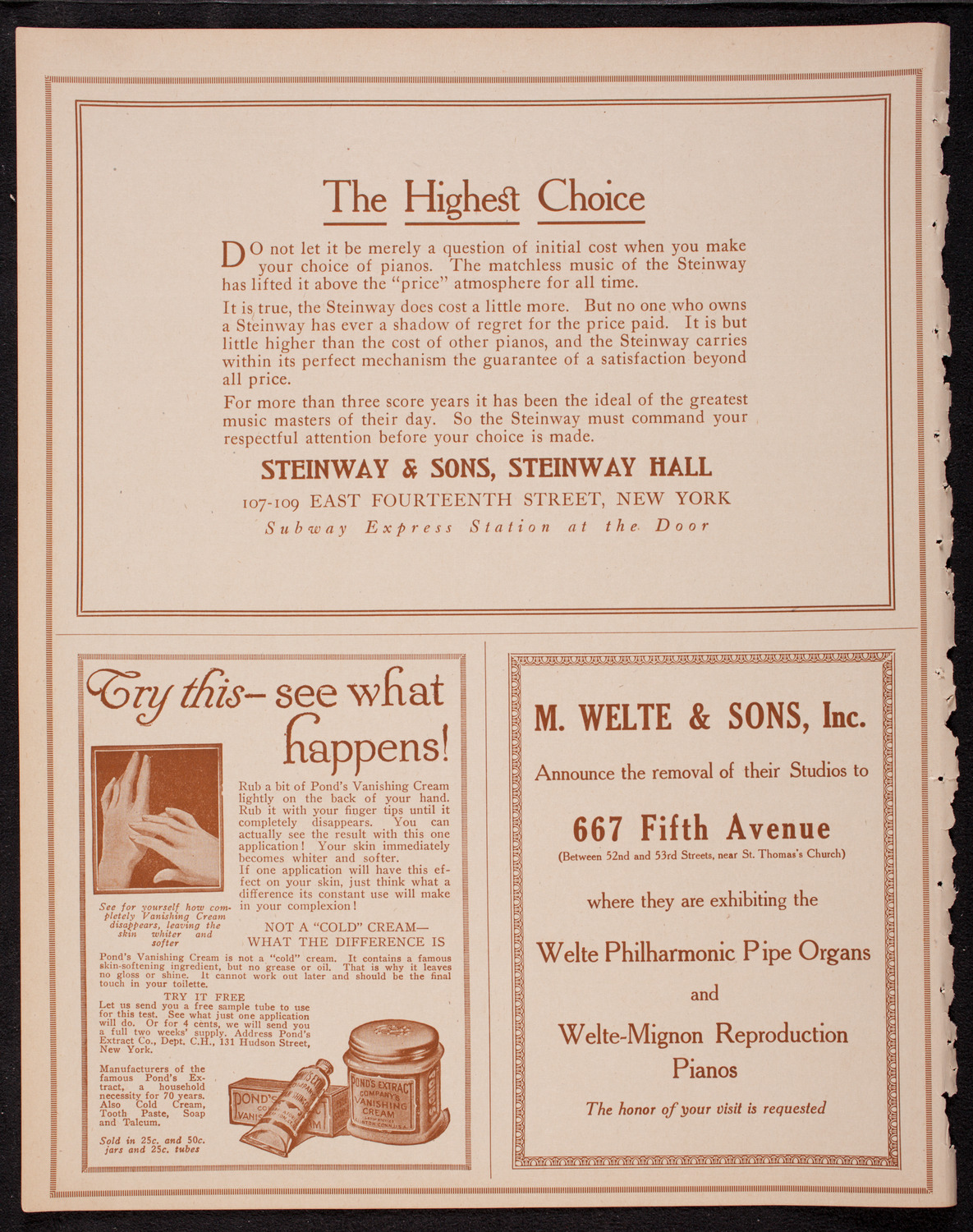 Fritz Kreisler, Violin, October 14, 1916, program page 4