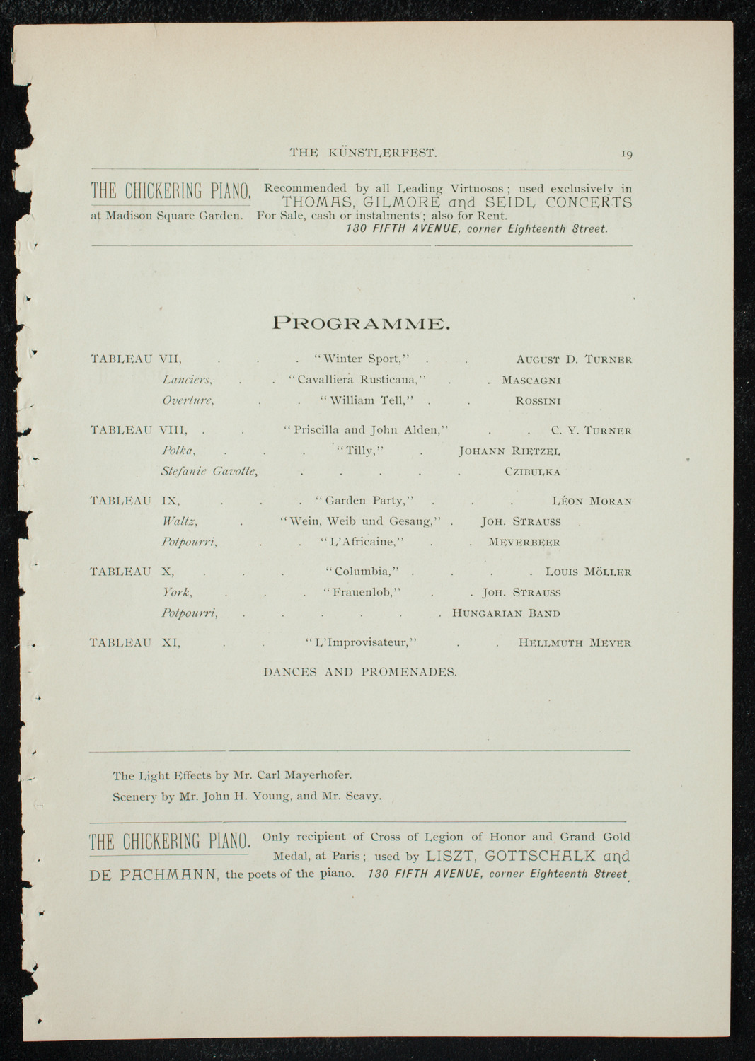 Künstlerfest, December 3, 1891, program page 21