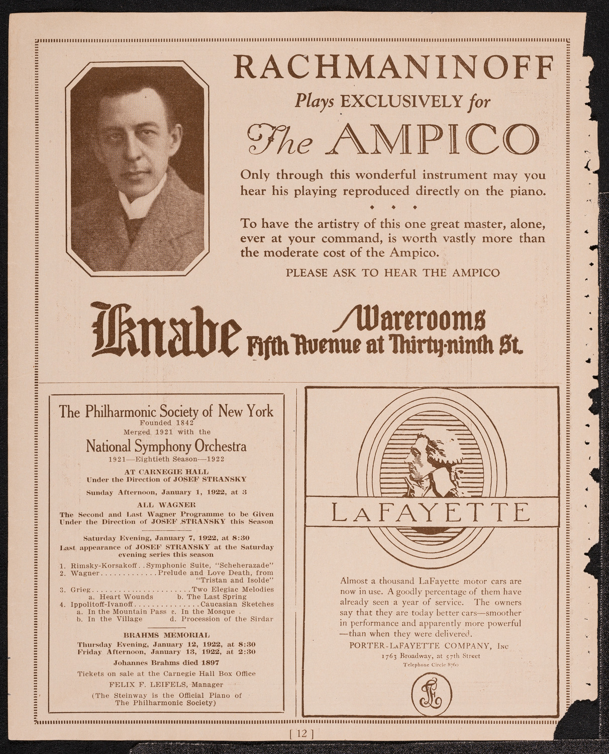 Symphony Concert for Young People, December 31, 1921, program page 12