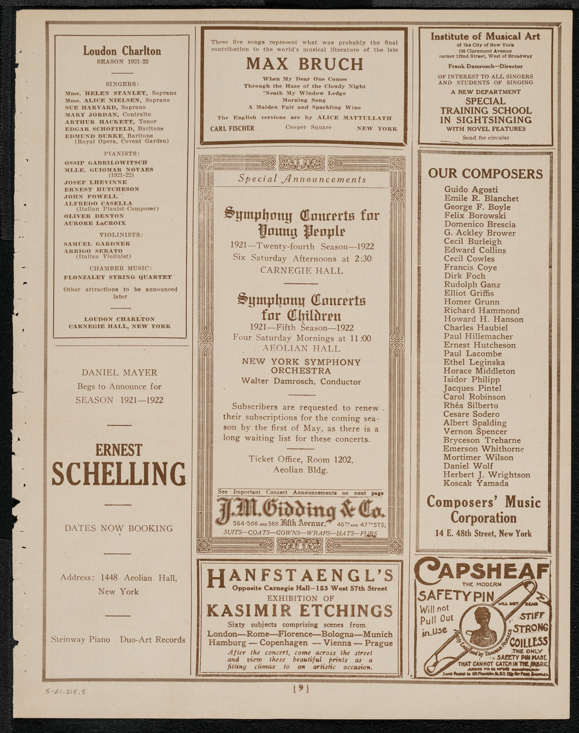 Pupils of Louise Baylis, May 21, 1921, program page 9