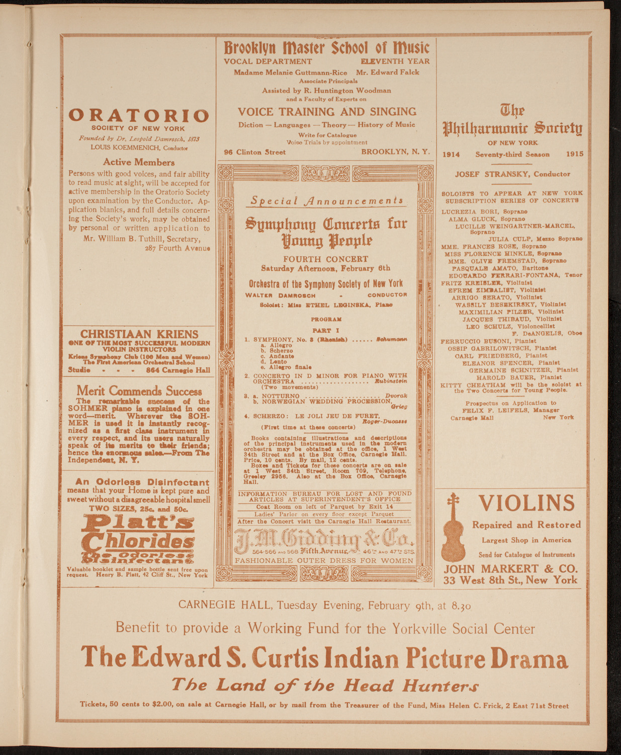 Katharine Goodson, Piano, February 4, 1915, program page 9