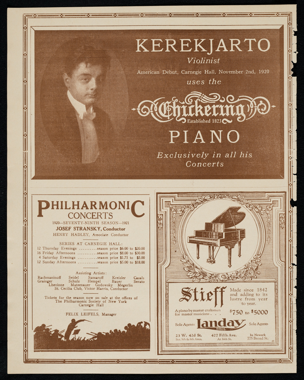 Jacques Pintel, Piano, November 3, 1920, program page 12