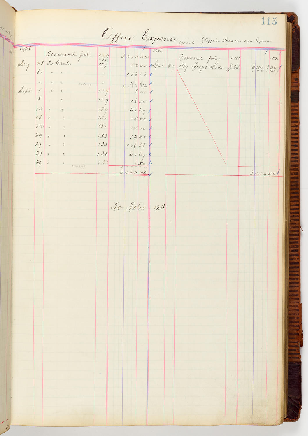 Music Hall Accounting Ledger, volume 3, page 115