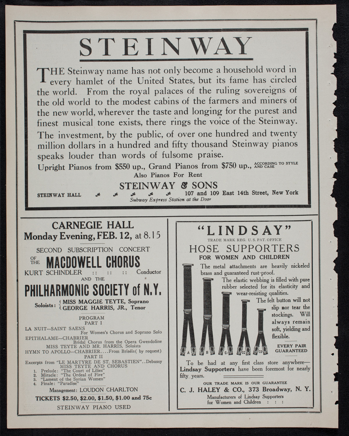 New York Symphony Orchestra: Concert in Memory of Samuel S. Sanford, February 6, 1912, program page 4