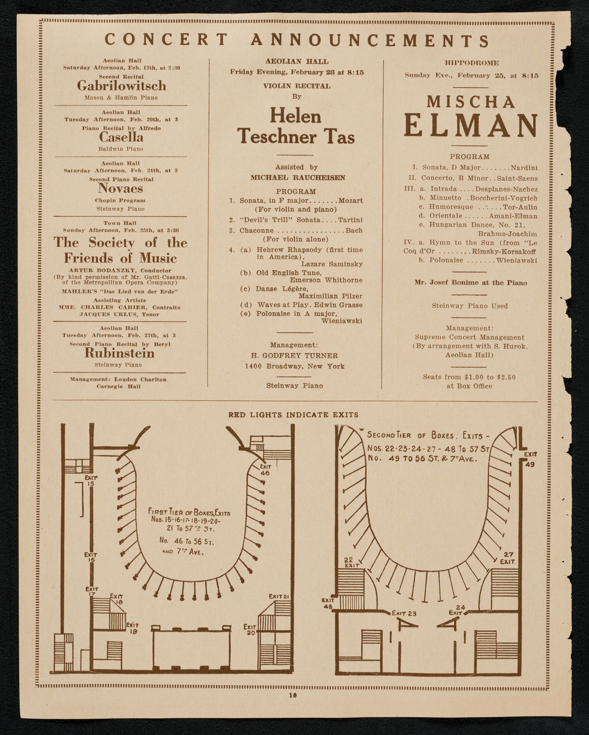 New York Symphony Orchestra, February 15, 1923, program page 10