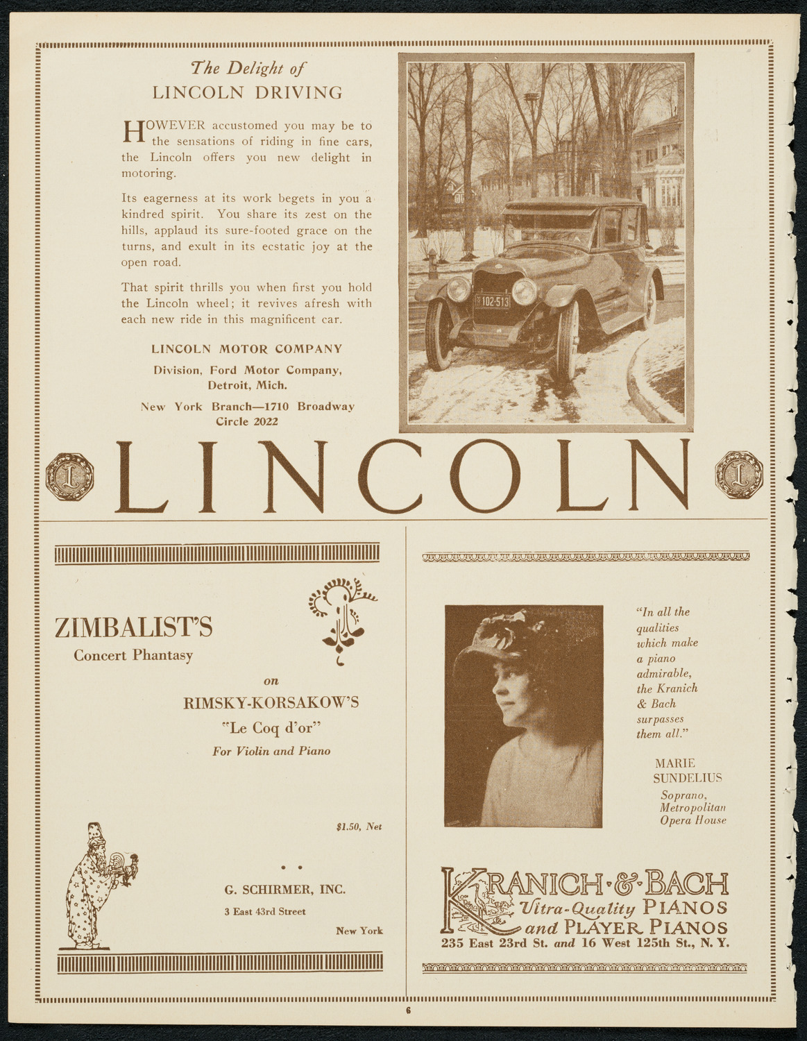 New York Philharmonic Students' Concert, December 17, 1923, program page 6