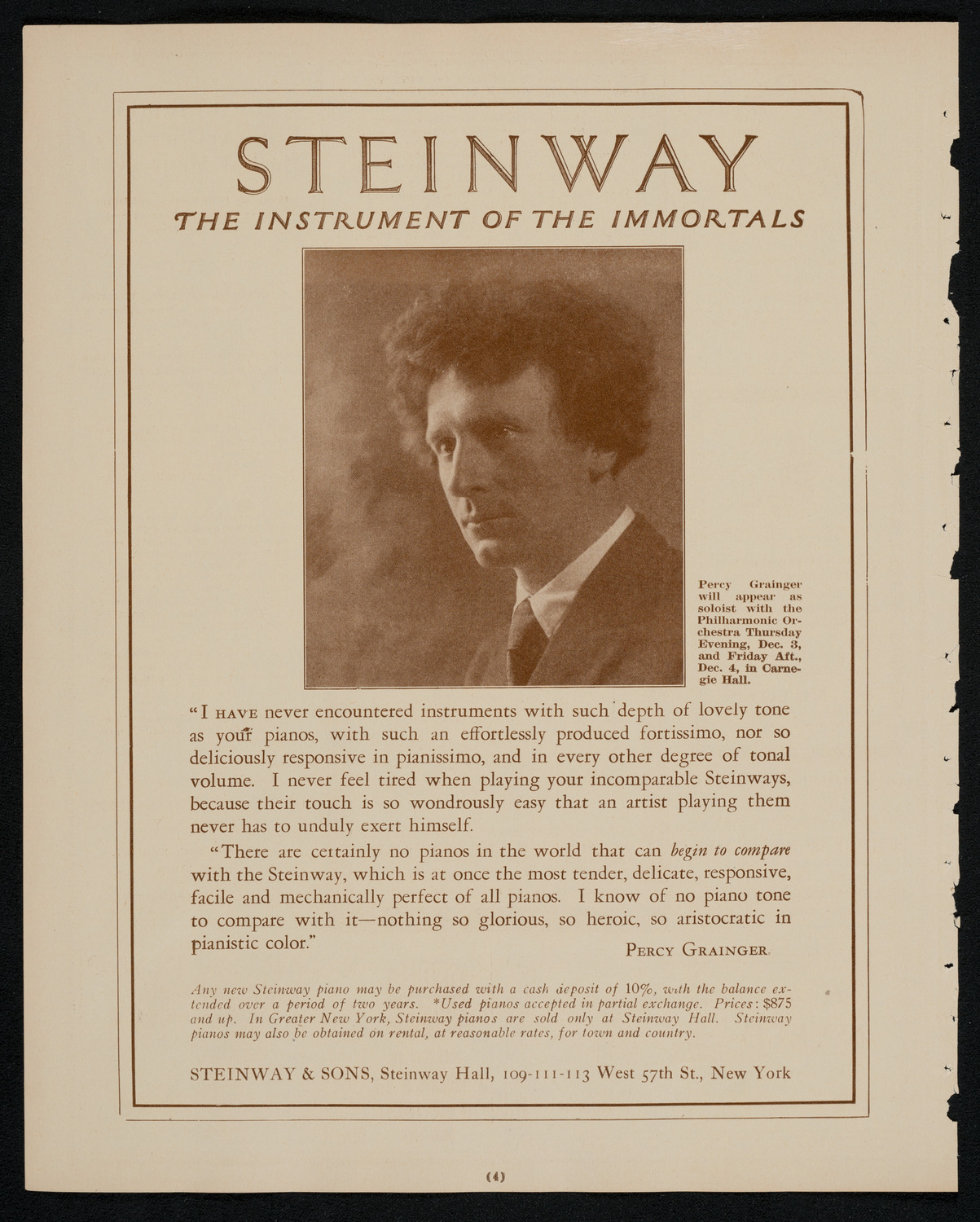 Max Rosen, Violin, December 2, 1925, program page 4