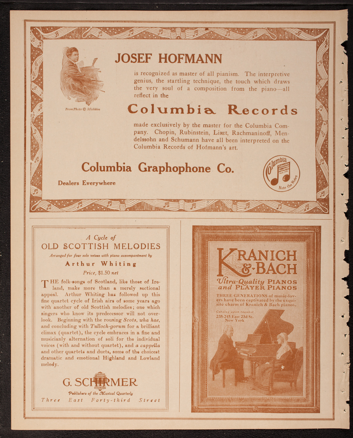 Josef Hofmann, Piano, April 14, 1917, program page 6