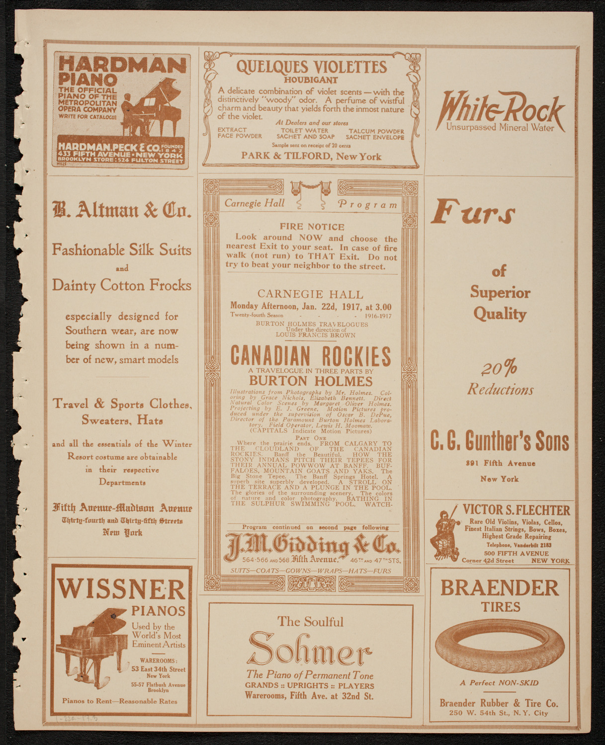 Burton Holmes Travelogue: Canadian Rockies, January 22, 1917, program page 5