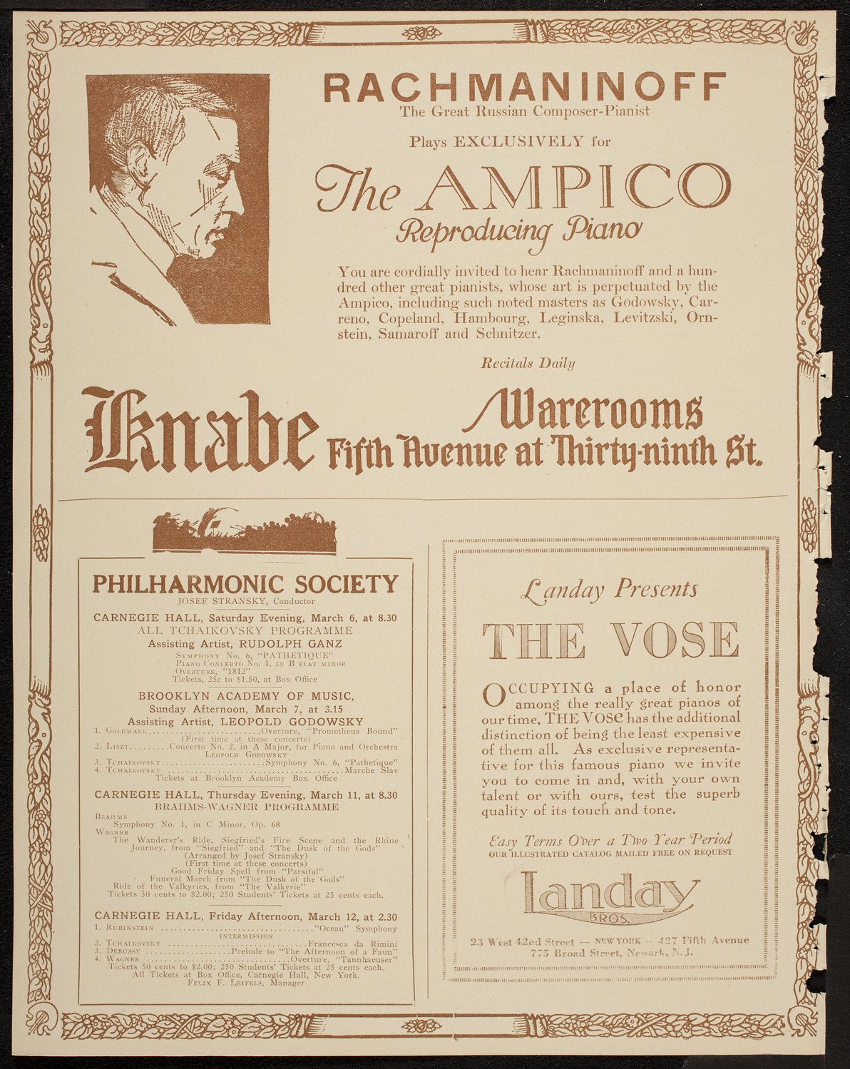 New York Philharmonic, March 5, 1920, program page 12