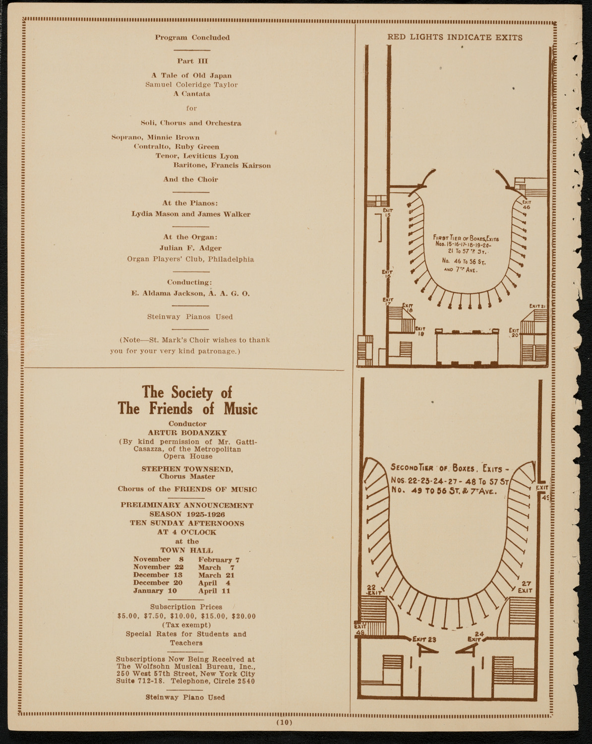 St. Mark's Methodist Episcopal Choir, May 25, 1925, program page 10