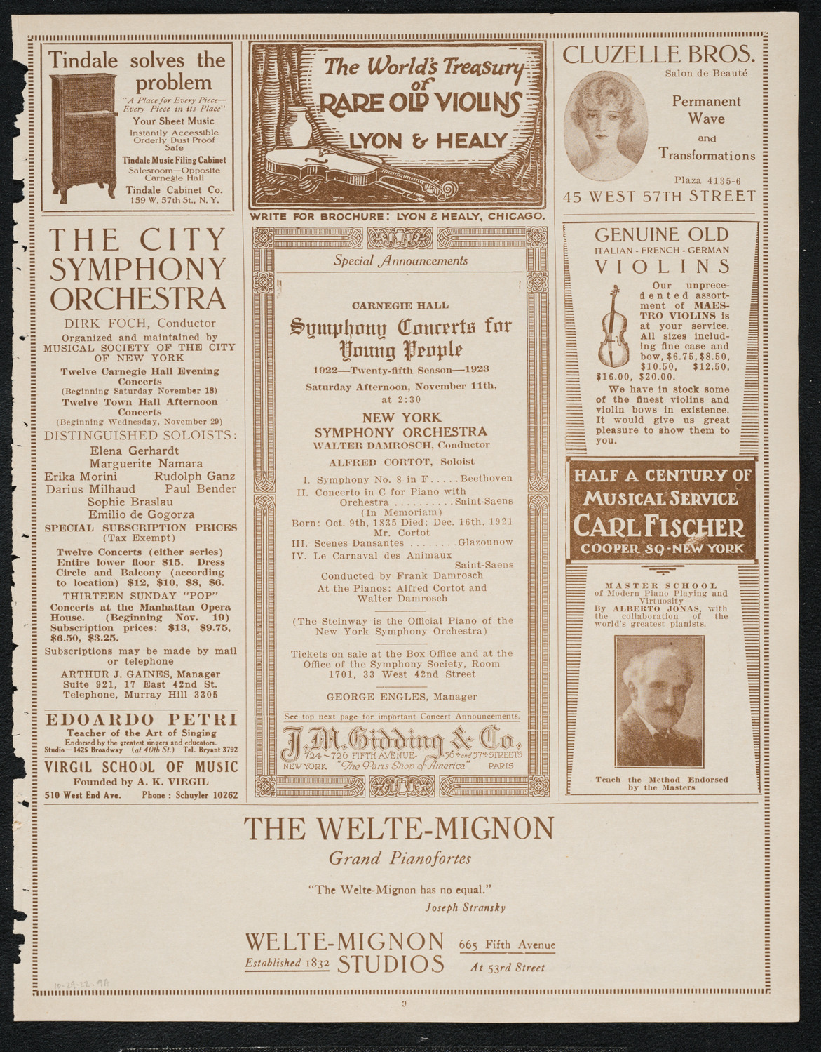 Isa Kremer, Soprano, October 29, 1922, program page 9