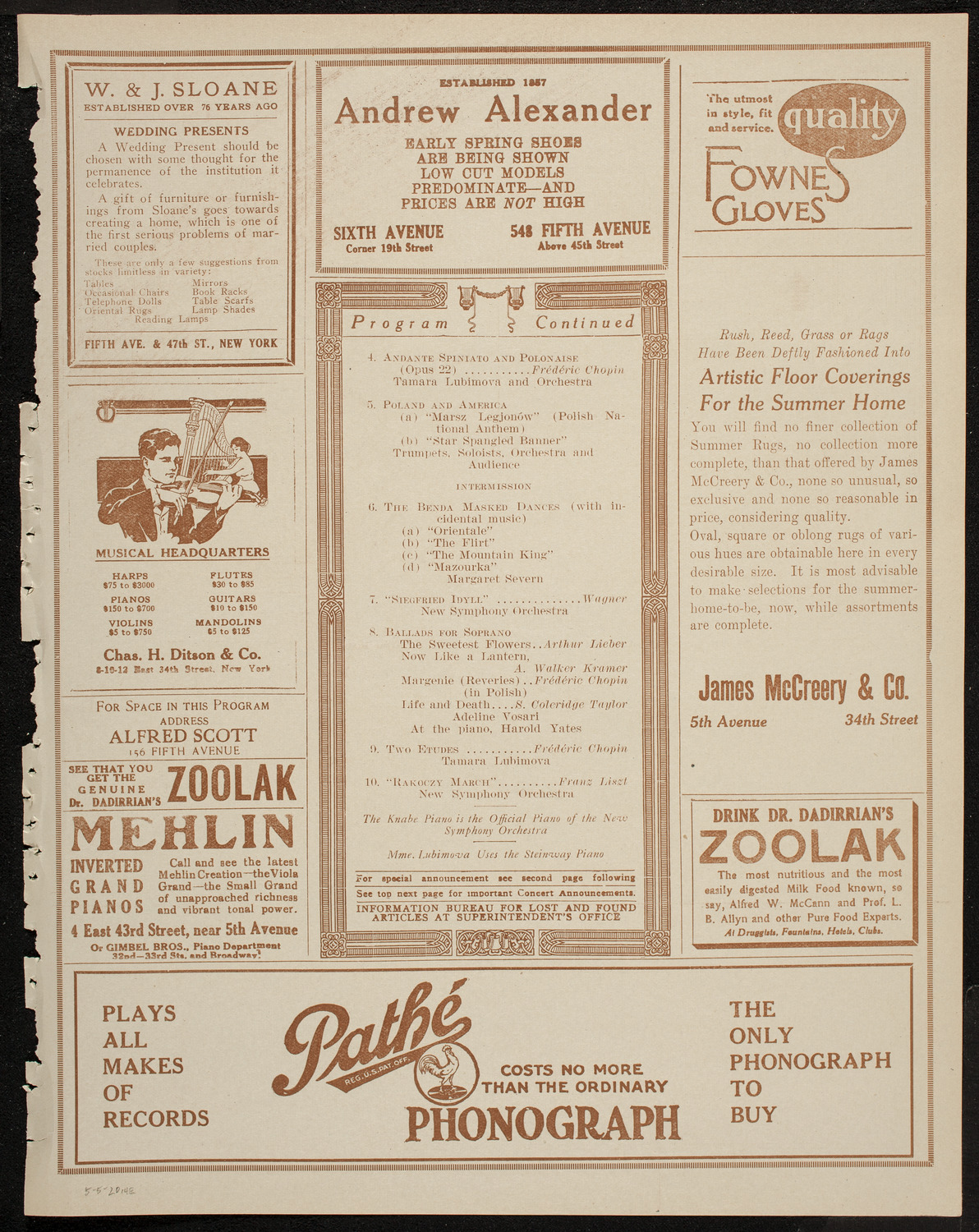 Polish Concert Festival, May 5, 1920, program page 7