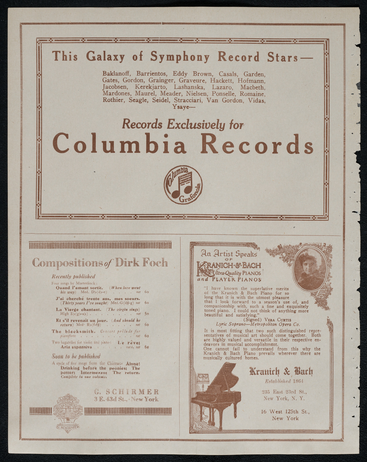 Fritz Kreisler, Violin, February 15, 1921, program page 6