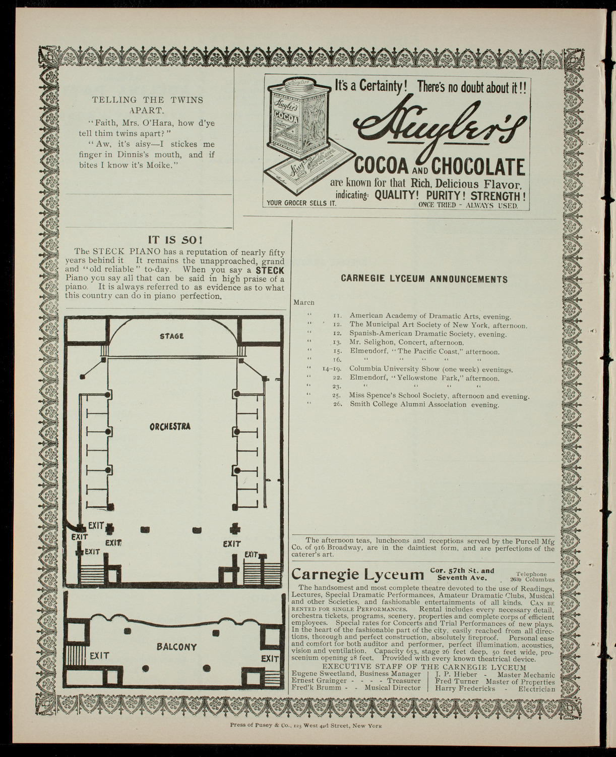 Elmendorf Lecture: From Denver to the Grand Canyon, March 9, 1904, program page 4