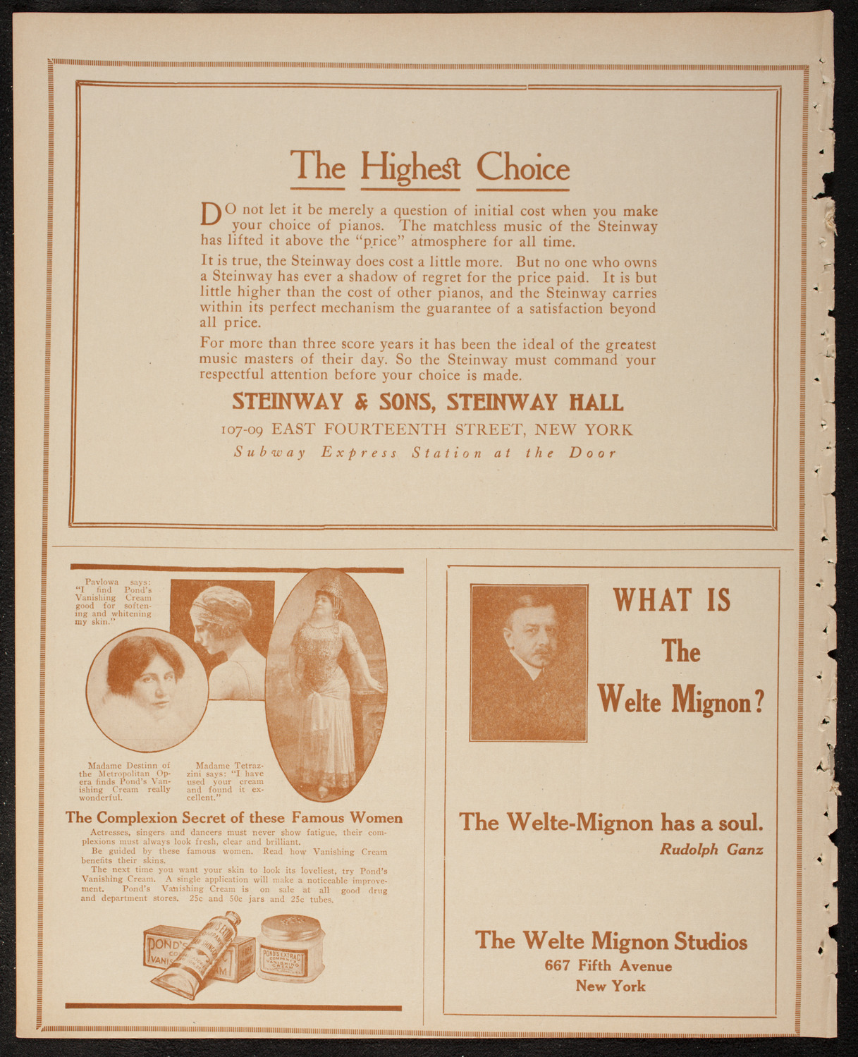 New York Philharmonic, February 18, 1917, program page 4